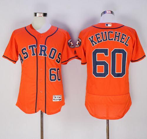 Astros #60 Dallas Keuchel Orange Flexbase Authentic Collection Stitched MLB Jersey